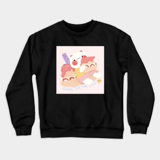 bear girl enjoying a birthday cake Crewneck Sweatshirt